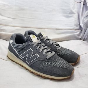 New Balance 996 Gray Houndstooth Suede Sneakers Womens Size 8 NARROW